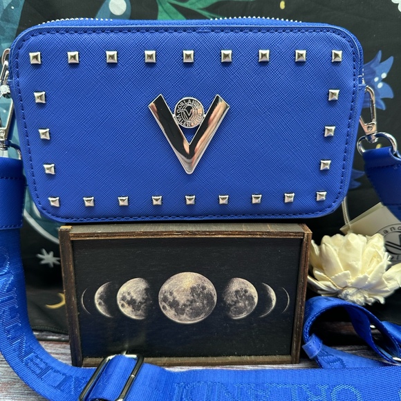 VALENTINO ORLANDIBlue Studded Crossbody Camera Bag NWT